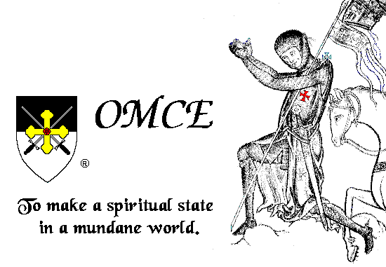 OMCE Logo/Purpose & 12th C. Knight in Supplication